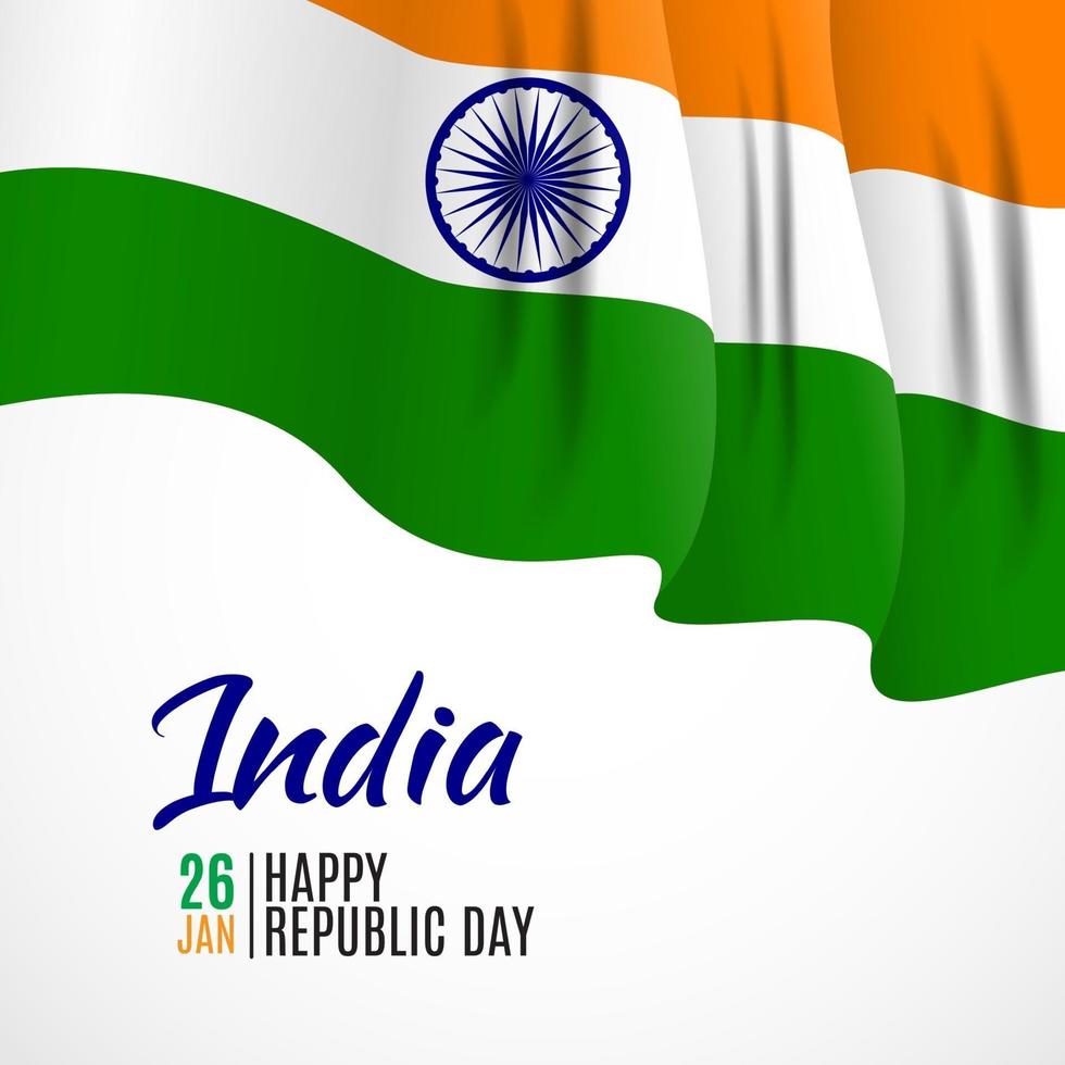 Happy India Republic Day26 January. Vector Illustration