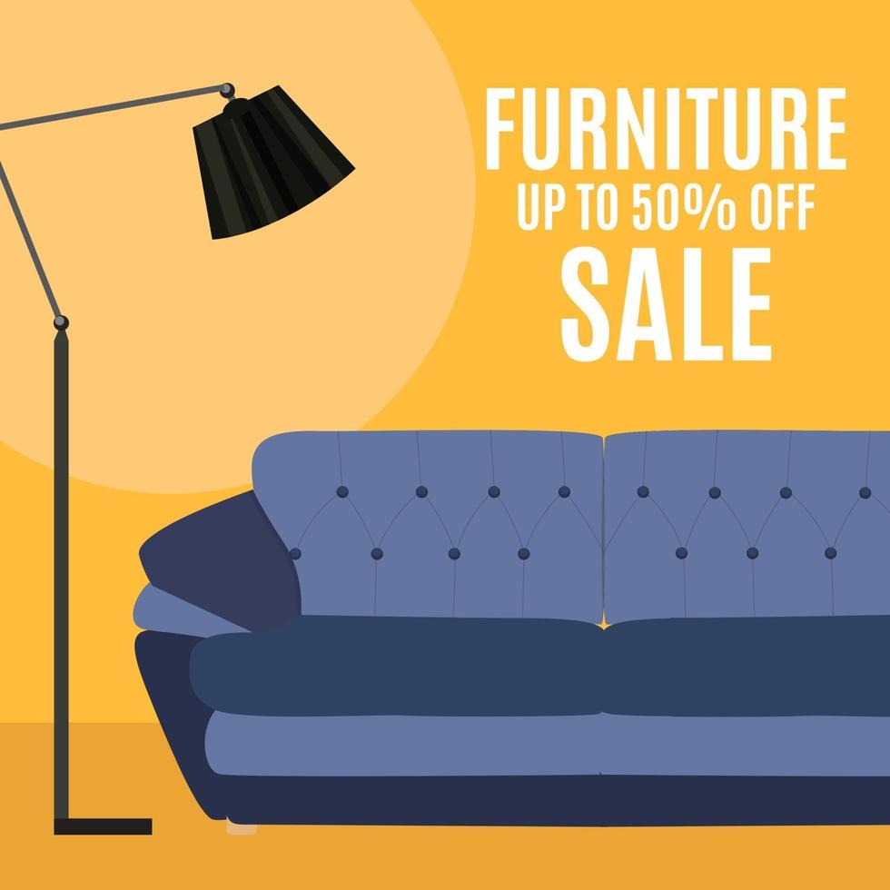 Furniture Sale Template Background. Vector Illustration