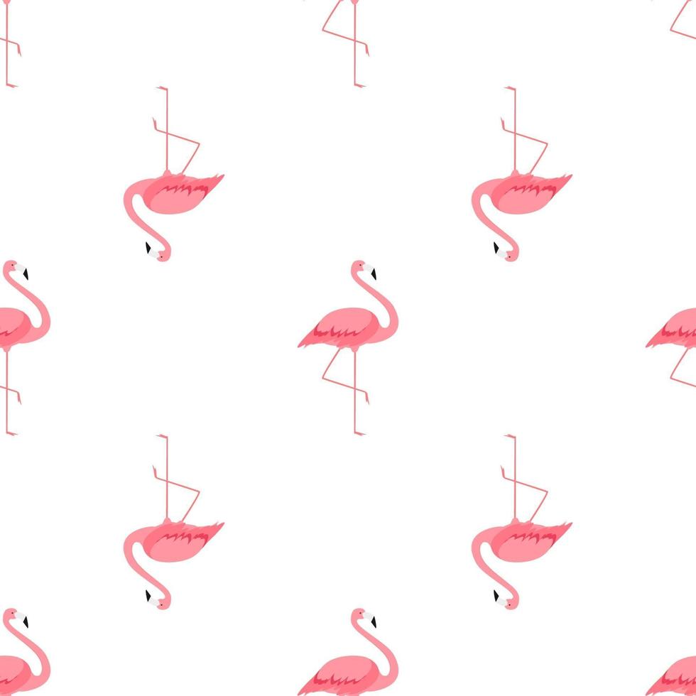 Pink Flamingo Cute Seamless Pattern Background Vector Illustration