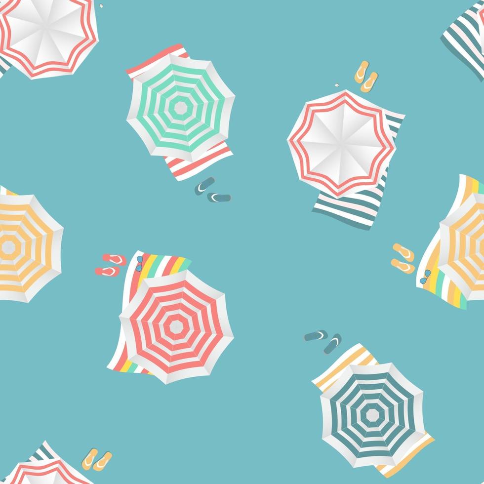 Beach umbrella seamless pattern background. Vector Illustration