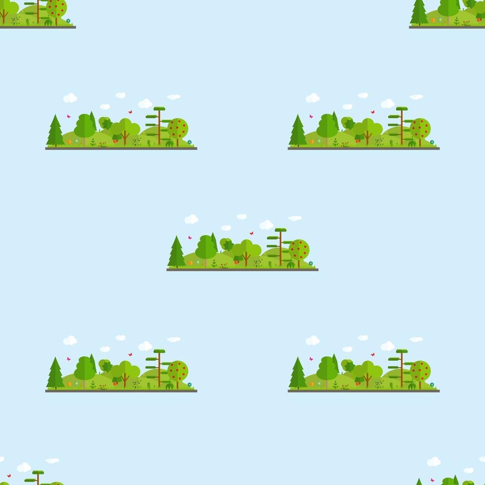 World environment seamless pattern background. Vector Illustration