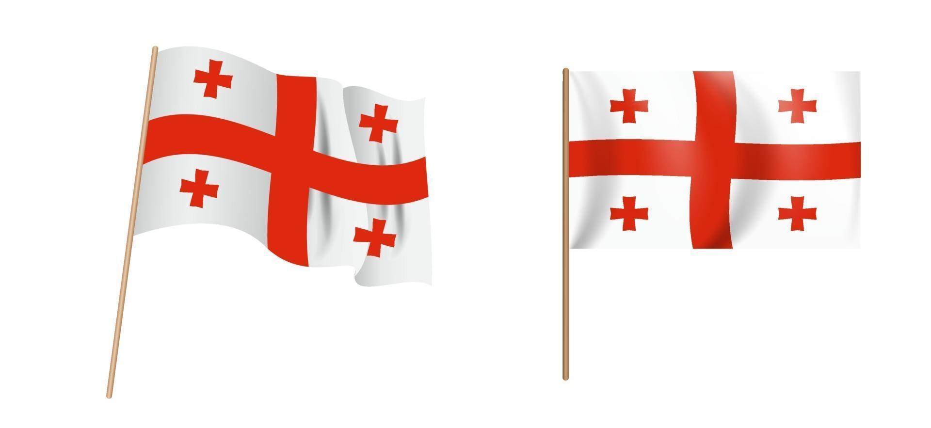 colorful naturalistic waving flag of Georgia. Vector Illustration