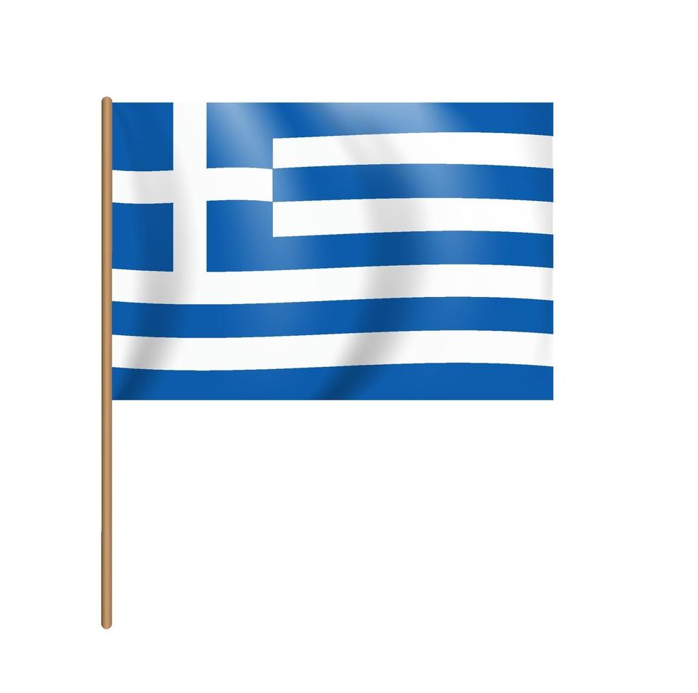 colorido, naturalista, bandera ondeante, de, grece, vector, ilustración vector