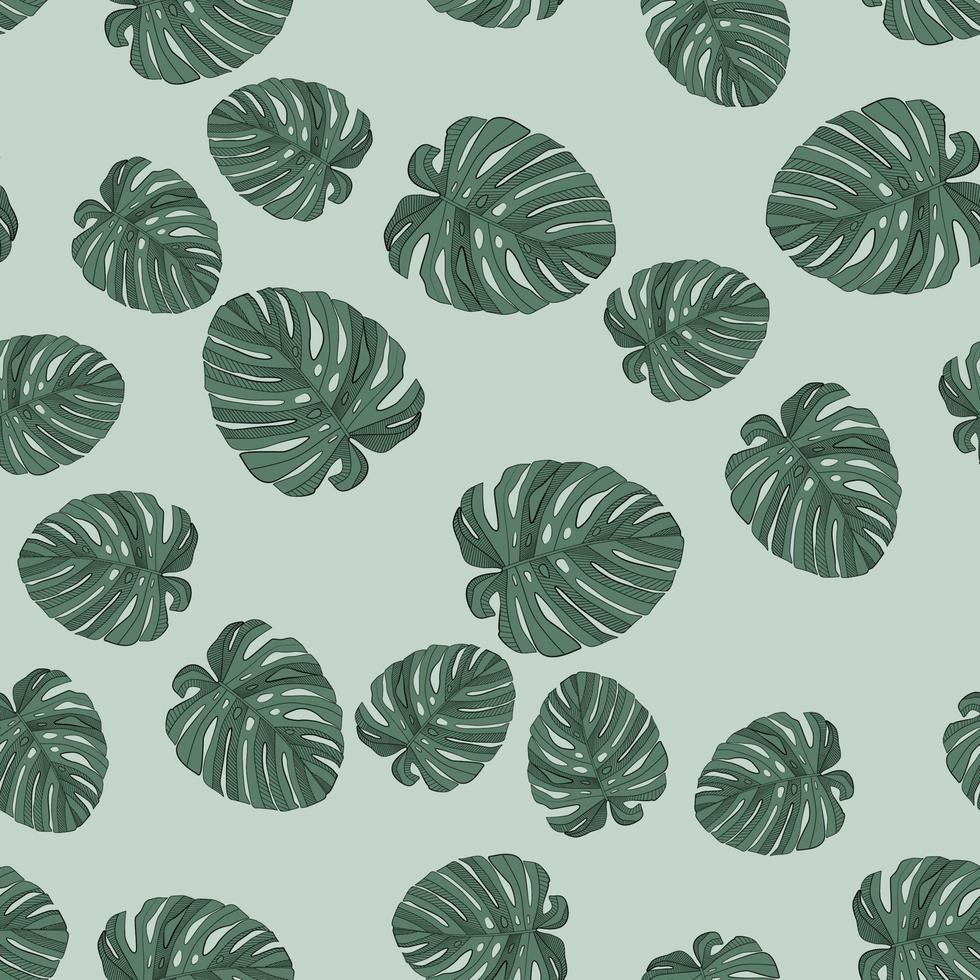 Palm Leaves Seamless Pattern Background. Vector Illustration 3355453 ...