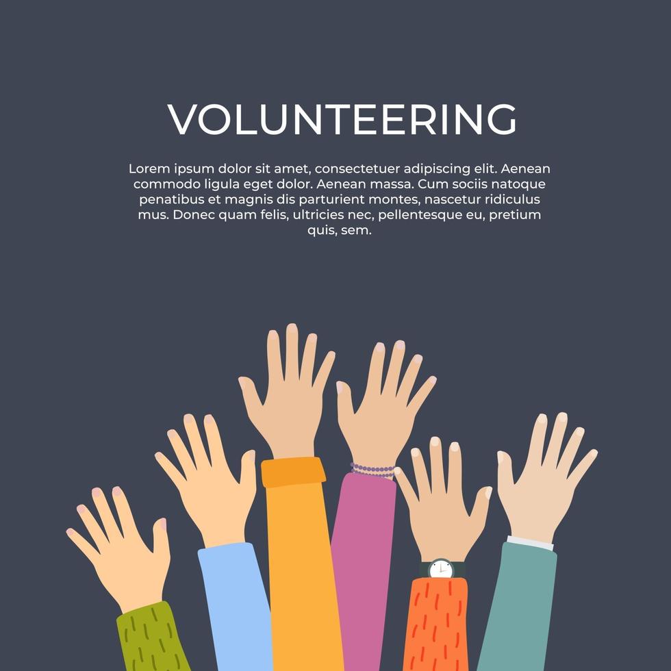 Fondo del concepto de voluntariado. ilustración vectorial. vector