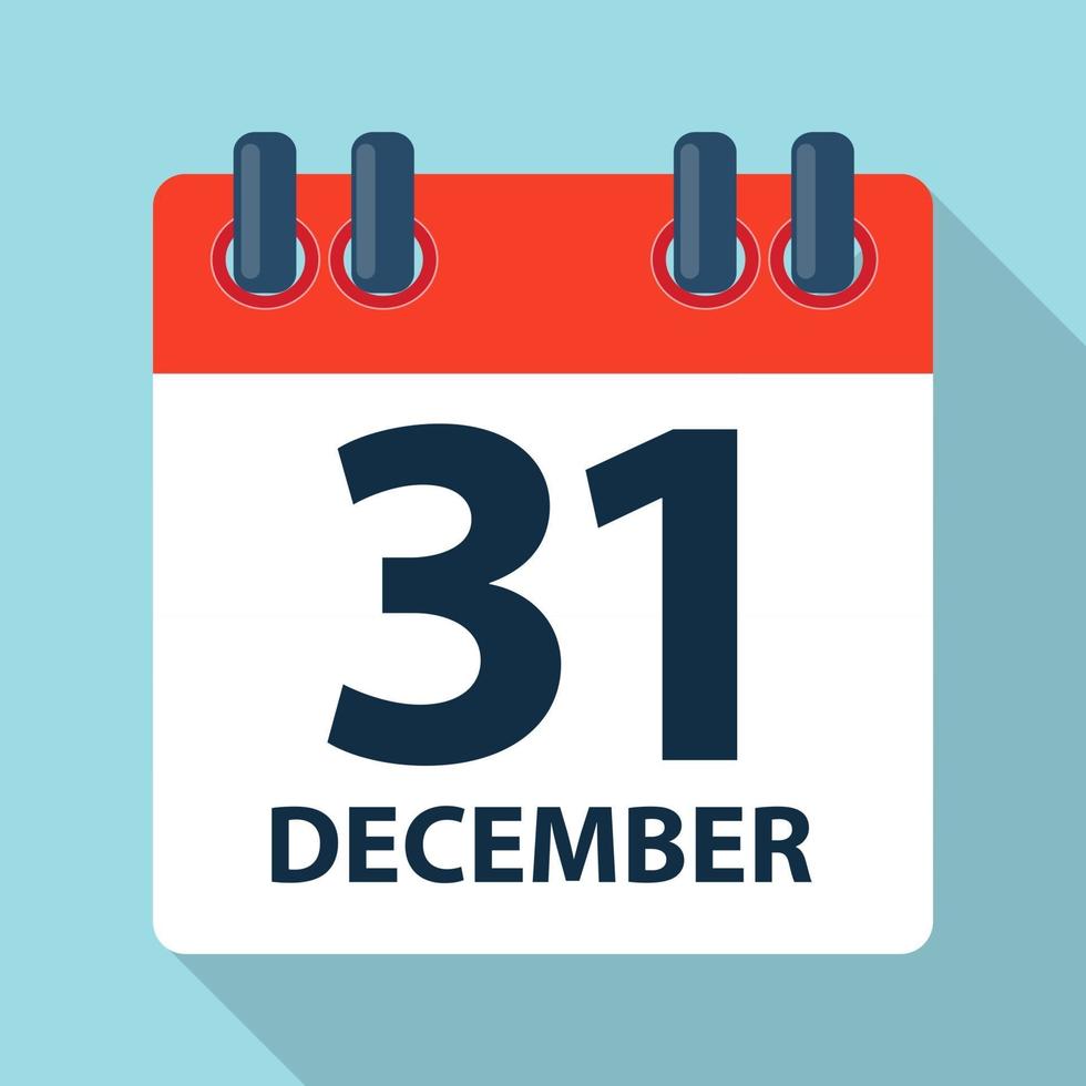 31 de diciembre icono de calendario. ilustración vectorial eps10 vector