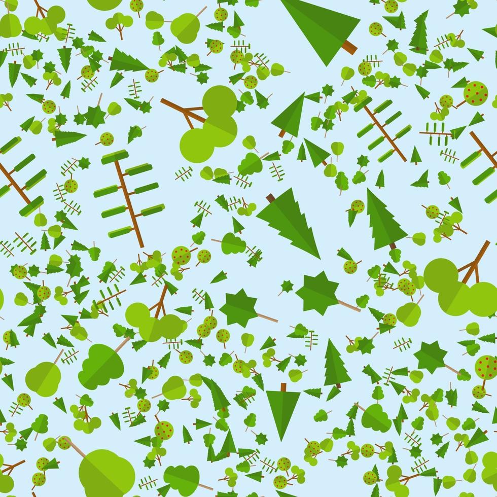 Flat cartoon style illustration nature landscape with trees. seamless vector