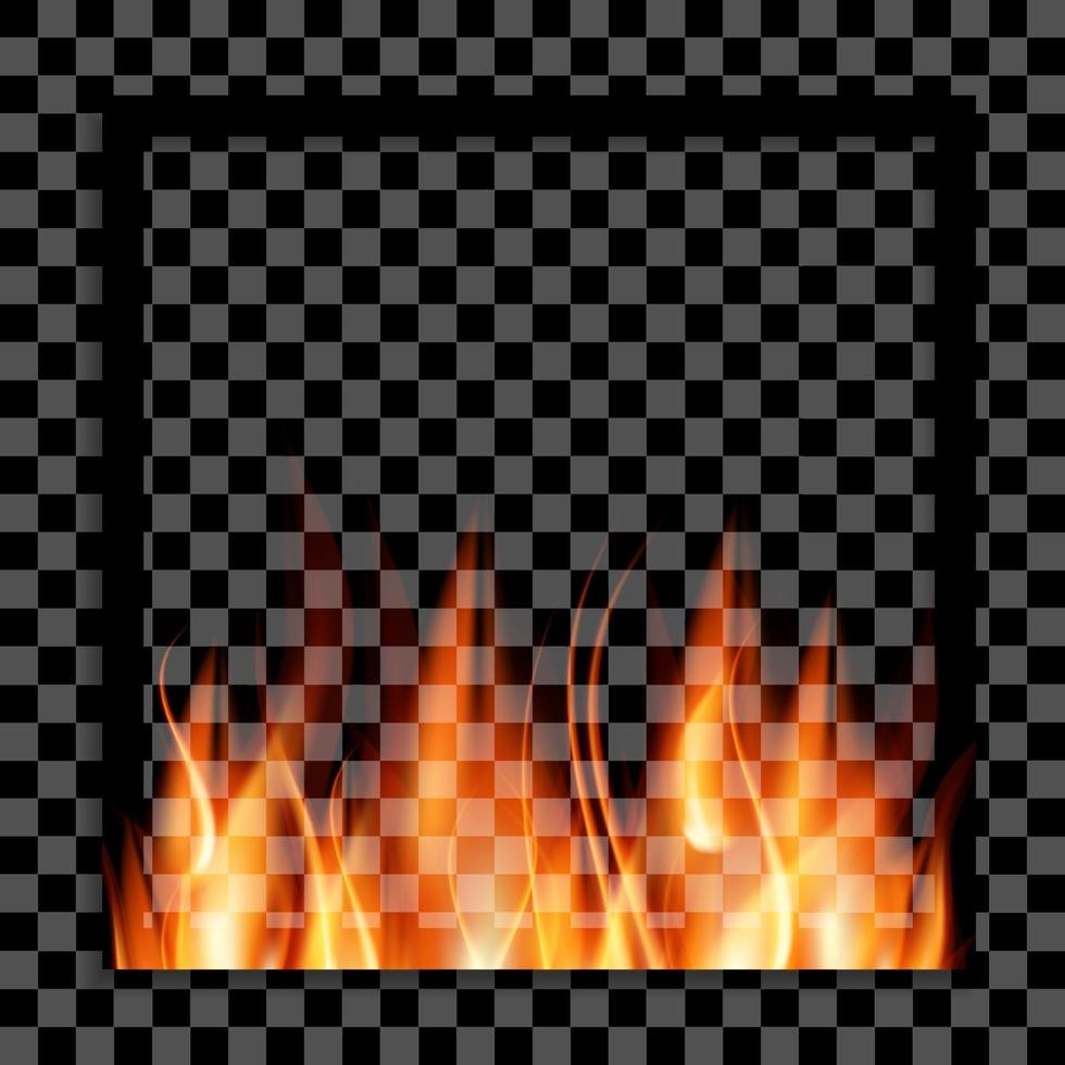 Empty Photo Frame with Realistic Fire Template vector