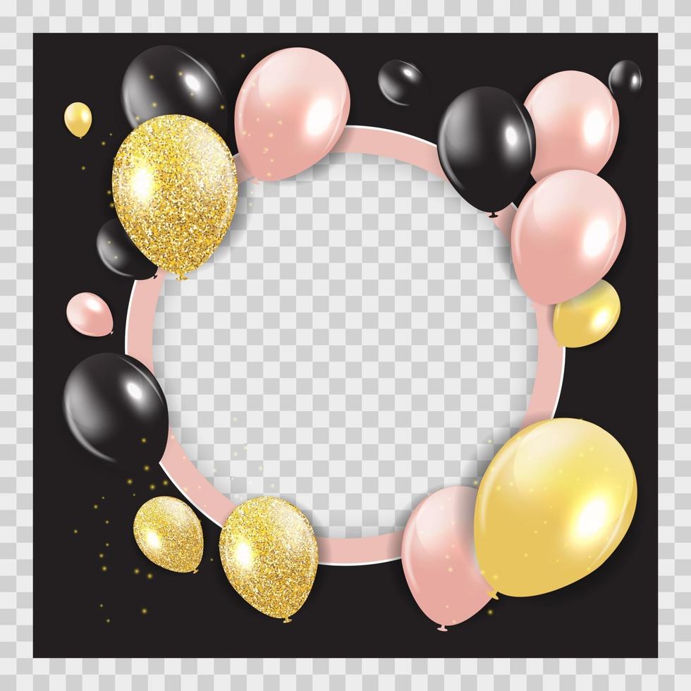 tarjeta de felicitación abstracta para el fondo de vacaciones con globos vector