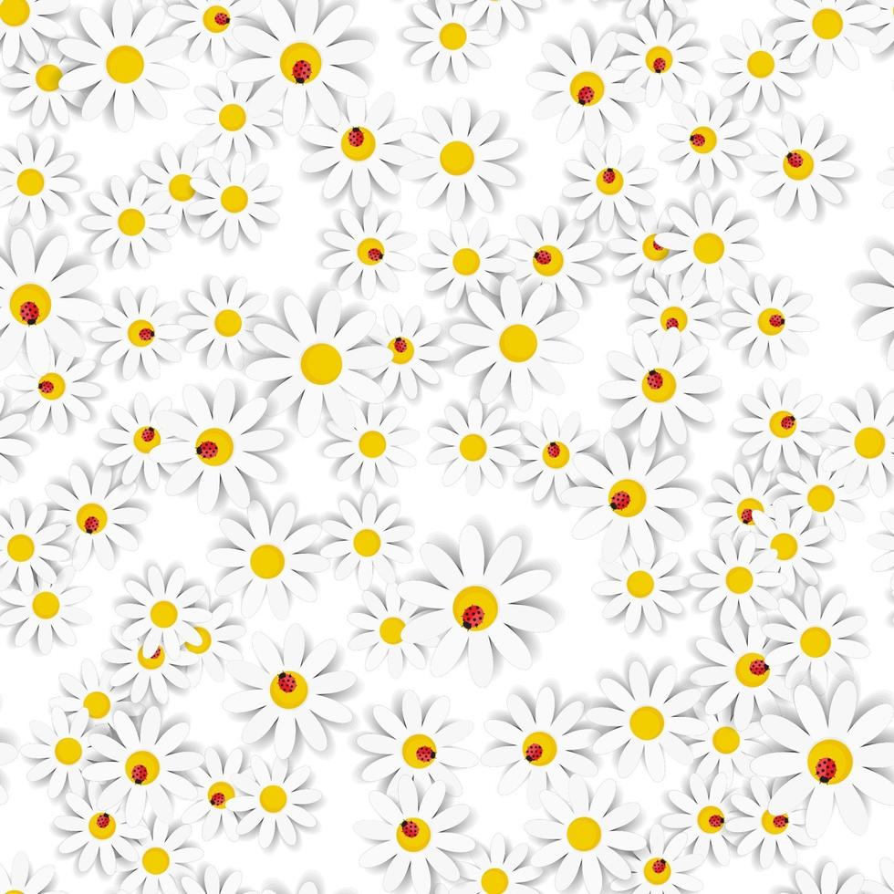 Flora Daisy Design Background. Seamless pattern. vector