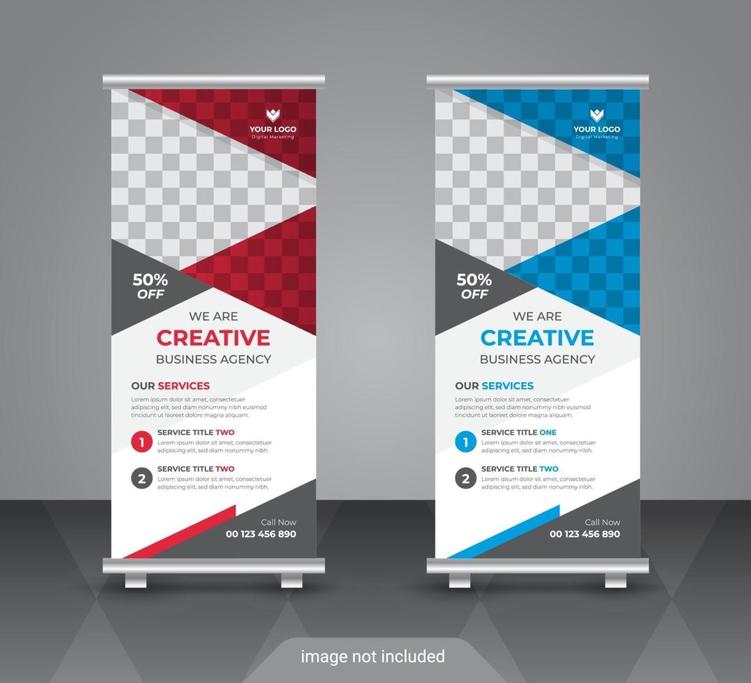 Corporate rollup or x banner design template vector