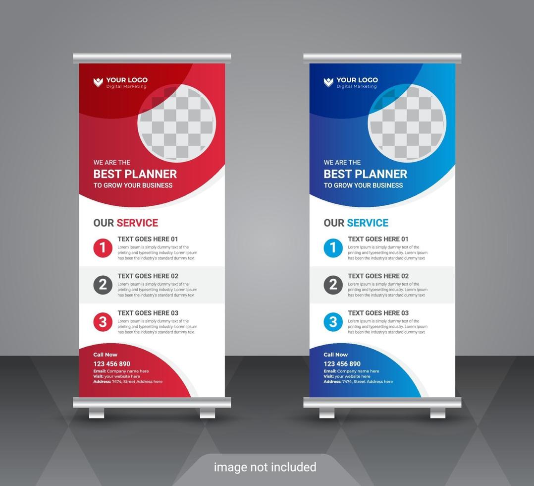 Corporate rollup or x banner design template vector