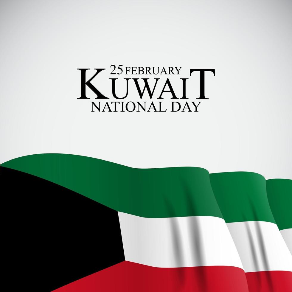 25 February  Kuwait national day background Template design for card vector