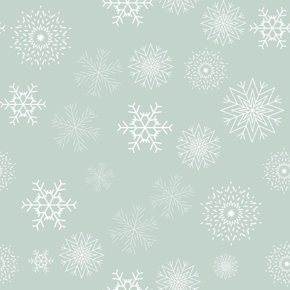 vacaciones de año nuevo y feliz navidad copos de nieve de patrones sin fisuras vector