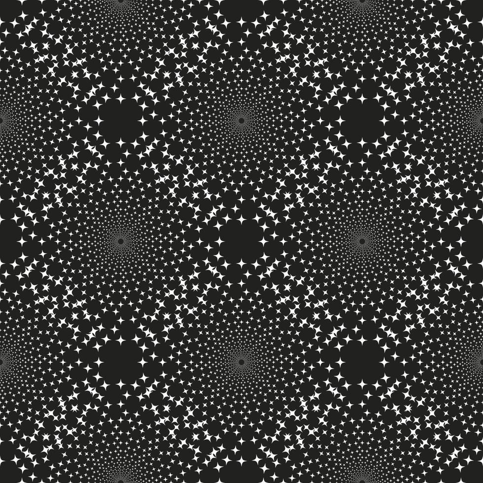 Black and White Abstract Psychedelic Art Seamless Pattern Background. vector