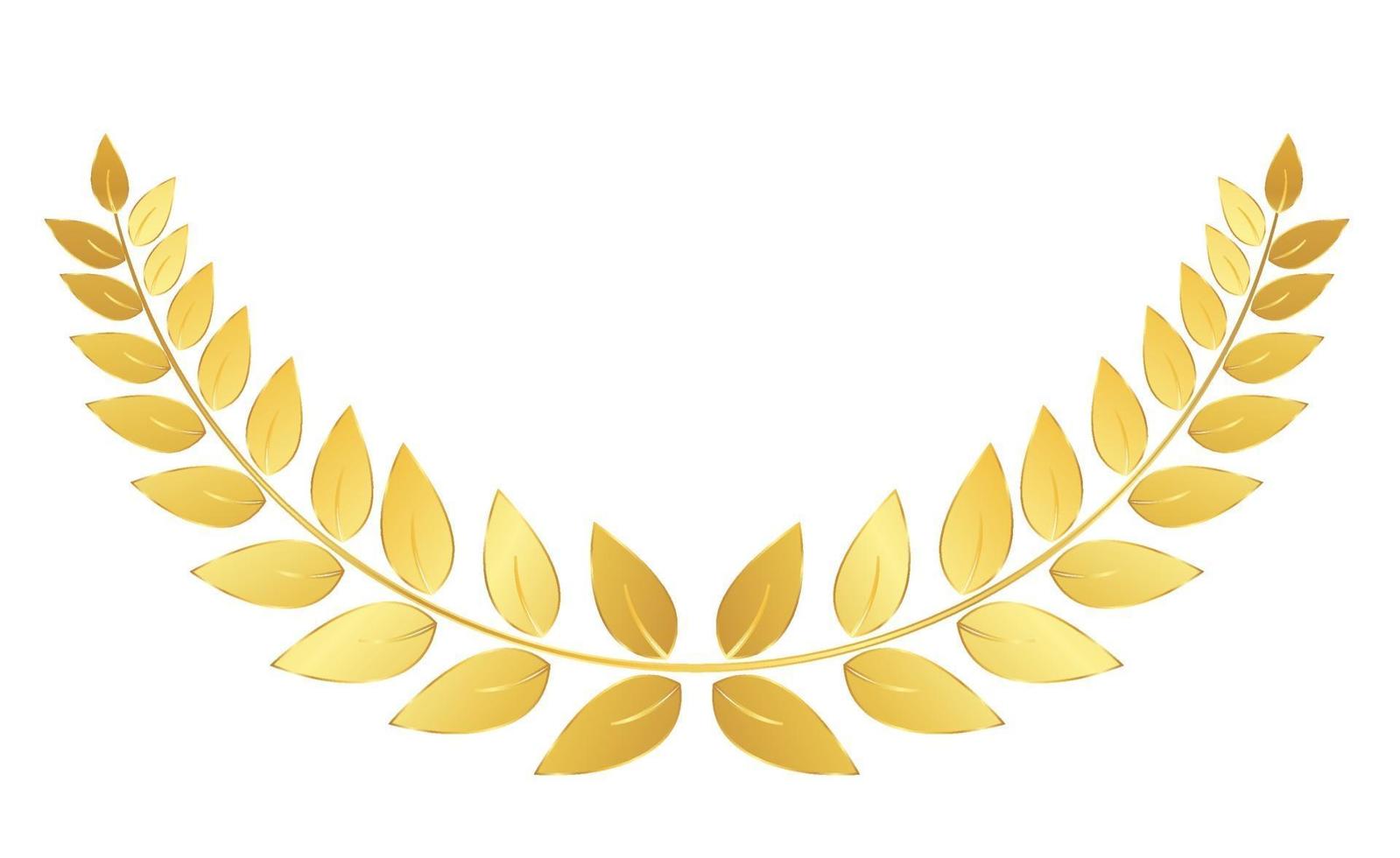 Golden Laurel Wreath Isolated On White Background 3355661 Vector Art