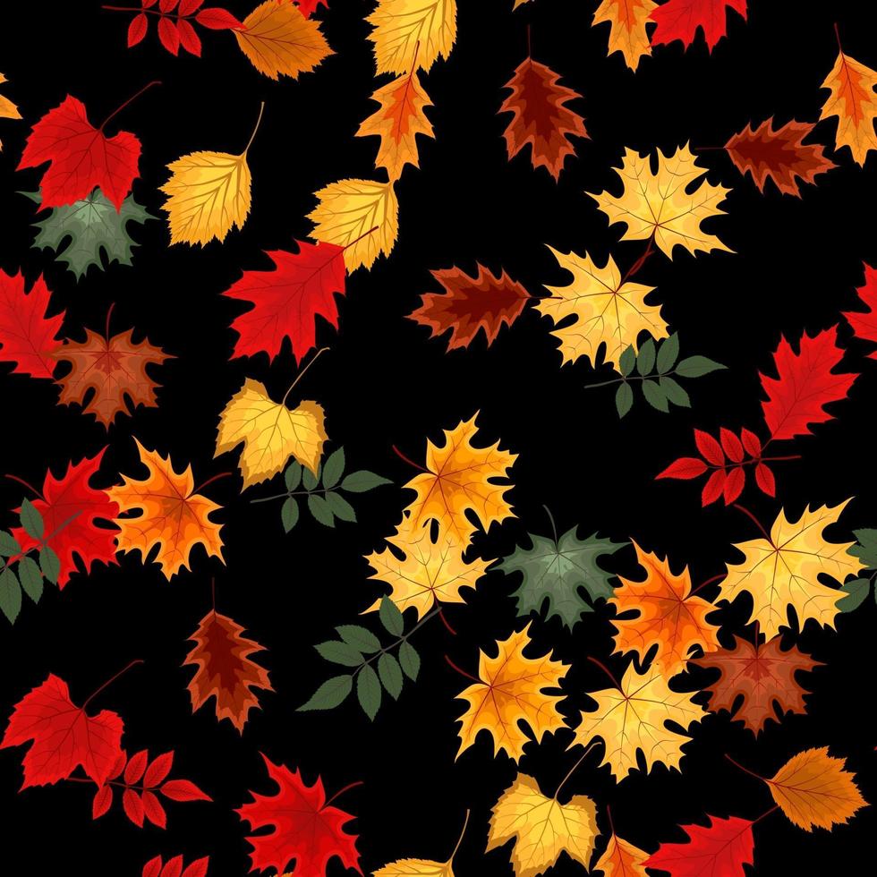 Autumn Seamless Pattern Background with Falling Autumn Leaves vector