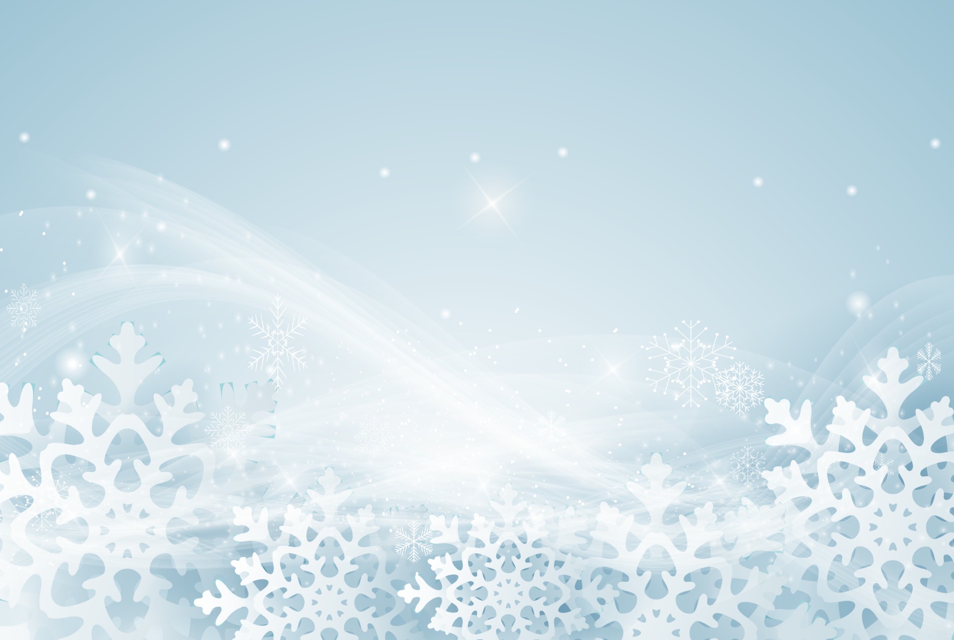 Winter decorative background template with snow, snowflakes and wind Winter decorative background template with snow, snowflakes and wind