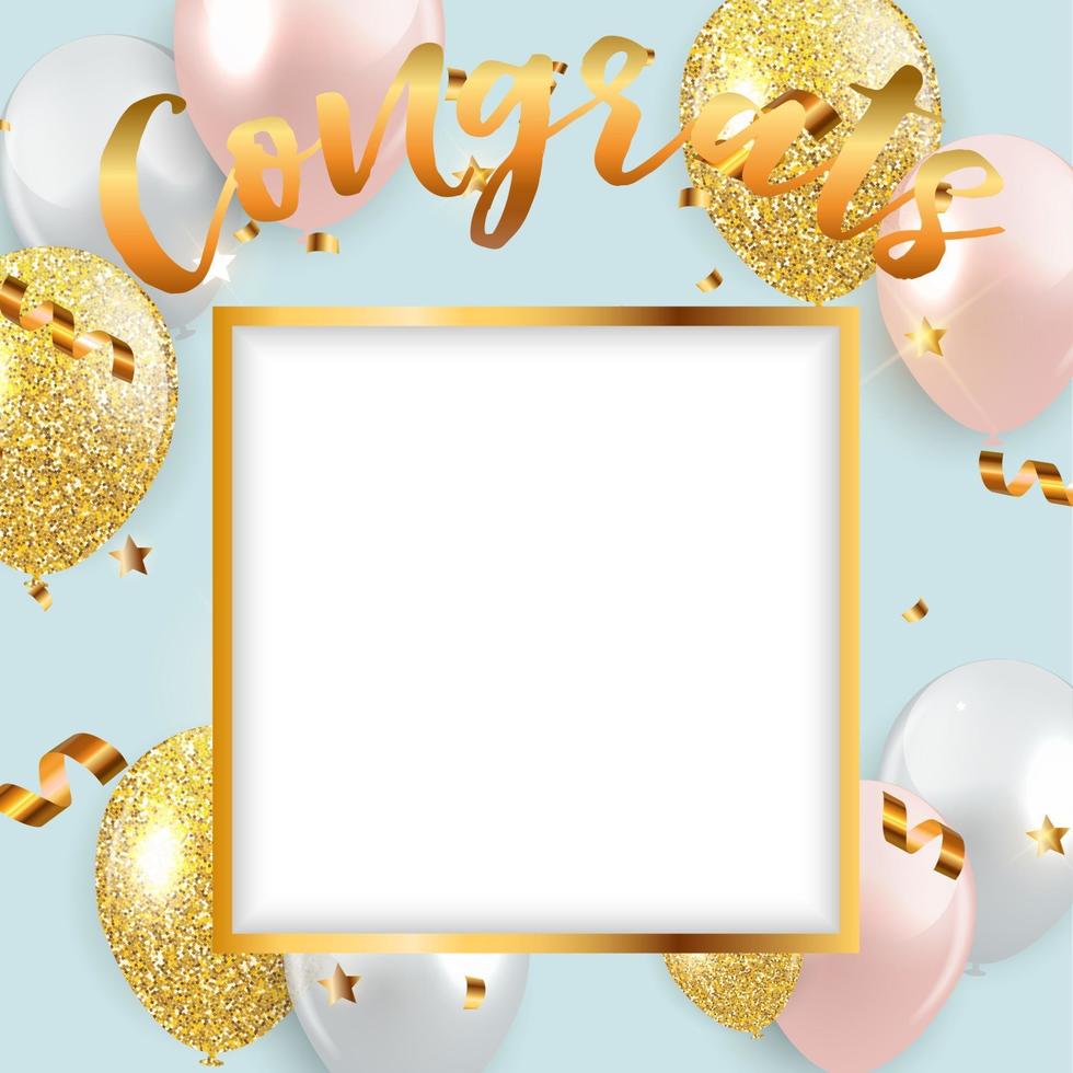 Congratulations design template background. vector