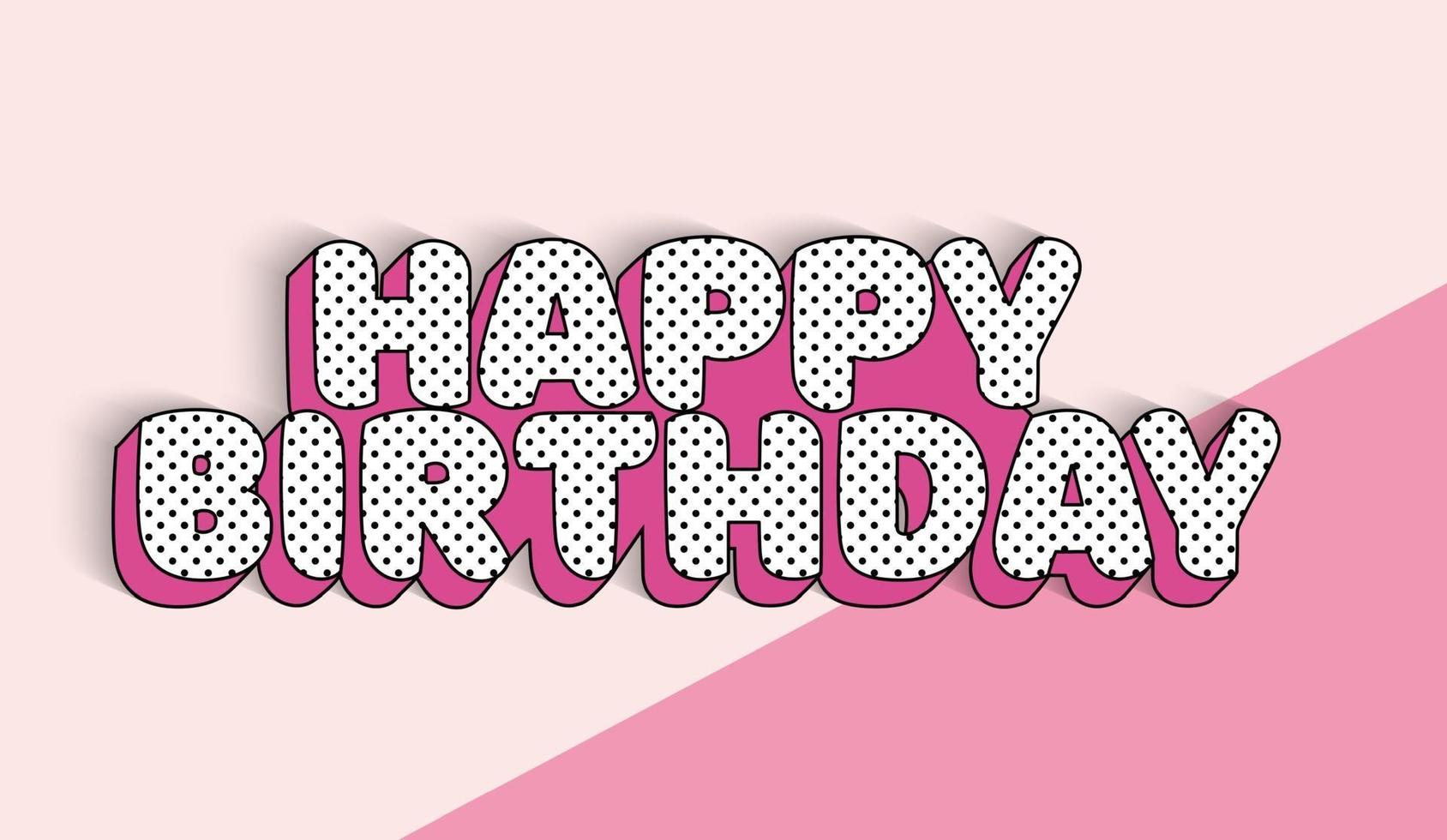 Happy birthday banner text for girl birth invite card. vector