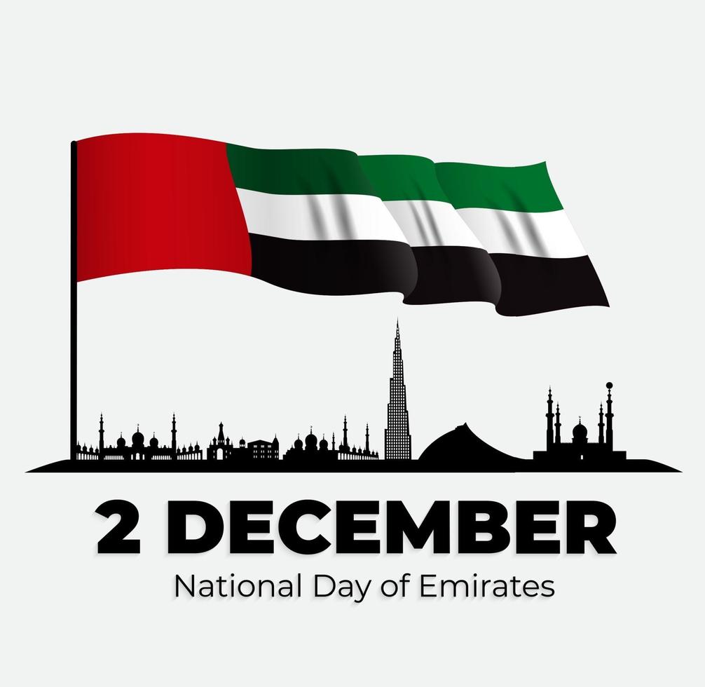 Fondo de vacaciones del día nacional de los emiratos 2 de diciembre. vector