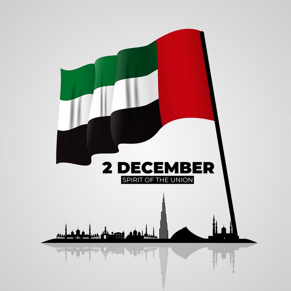 Fondo de vacaciones del día nacional de los emiratos 2 de diciembre. vector