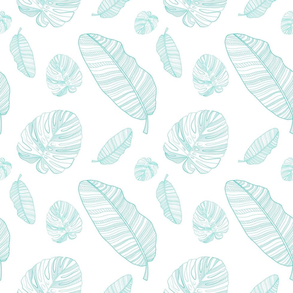 Silhouette of Palm Trees on White Background. Seamless pattern vector