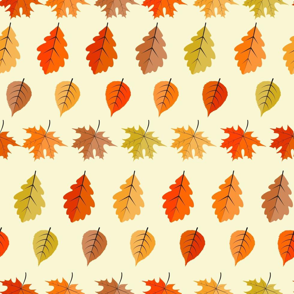 Abstract Seamless Pattern Background with Falling Autumn Leaves vector