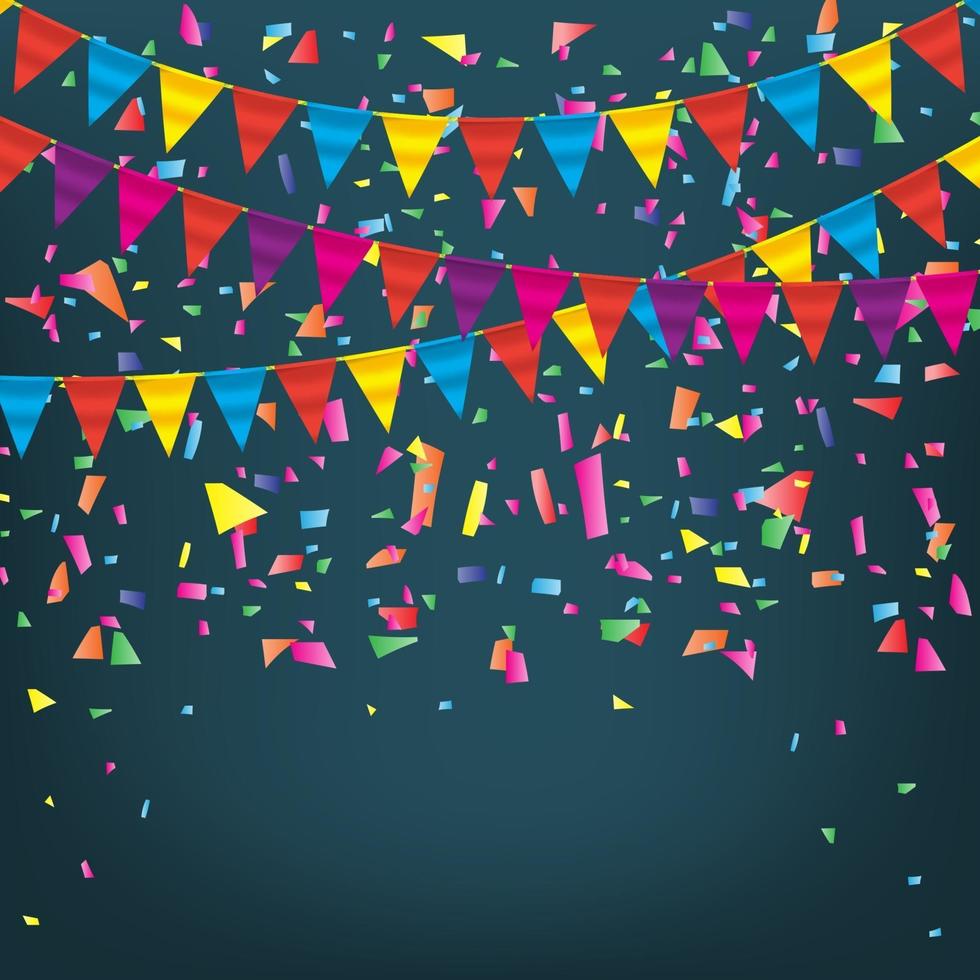 Party Background with Flags Vector Illustration