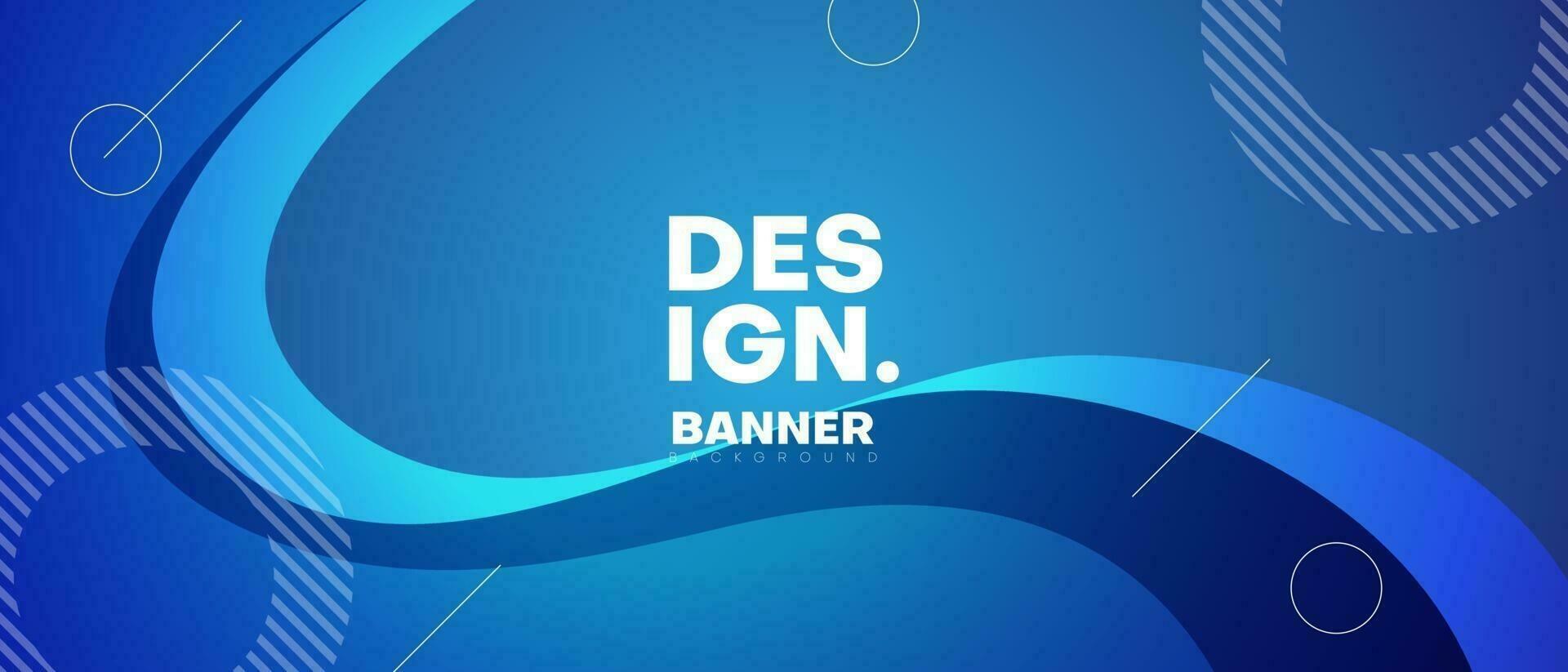 blue geometric banner background with wave vector