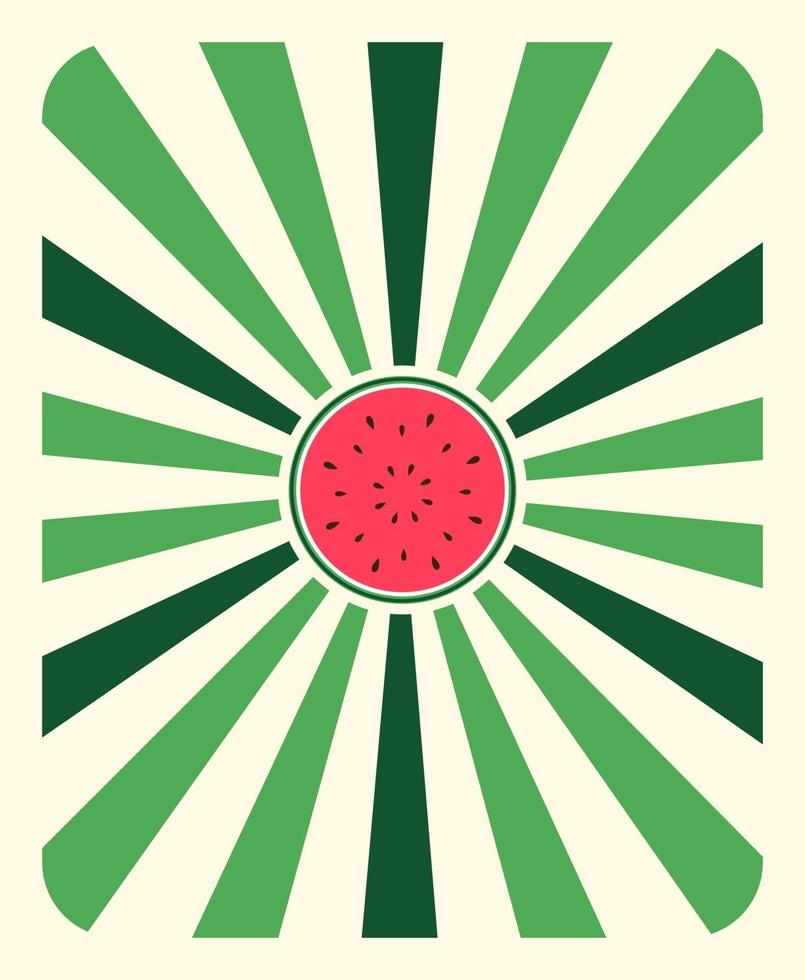 Abstract Summer Background with Watermelon. Vector Illustration