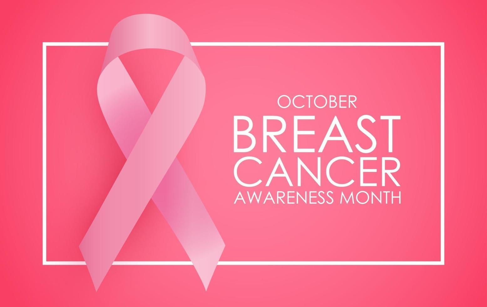 October Breast Cancer Awareness Month. Pink Ribbon Sign vector