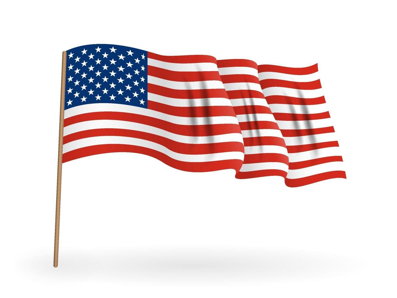 bandera nacional de américa. bandera de estados unidos ondeando en un asta de bandera vector