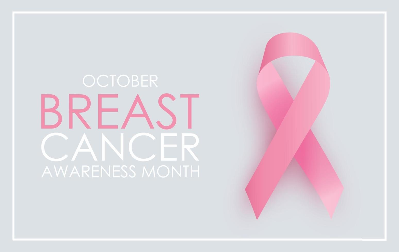 October Breast Cancer Awareness Month. Pink Ribbon Sign vector