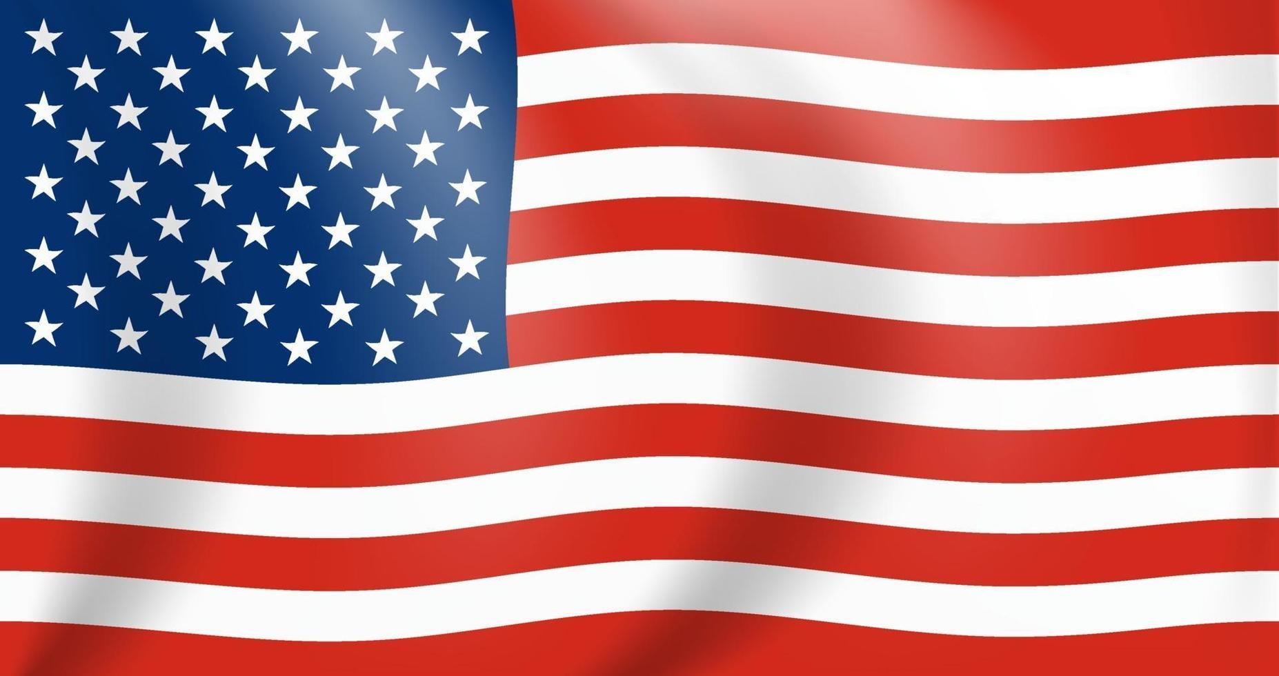 bandera nacional de américa. ondeando la bandera de los eeuu vector