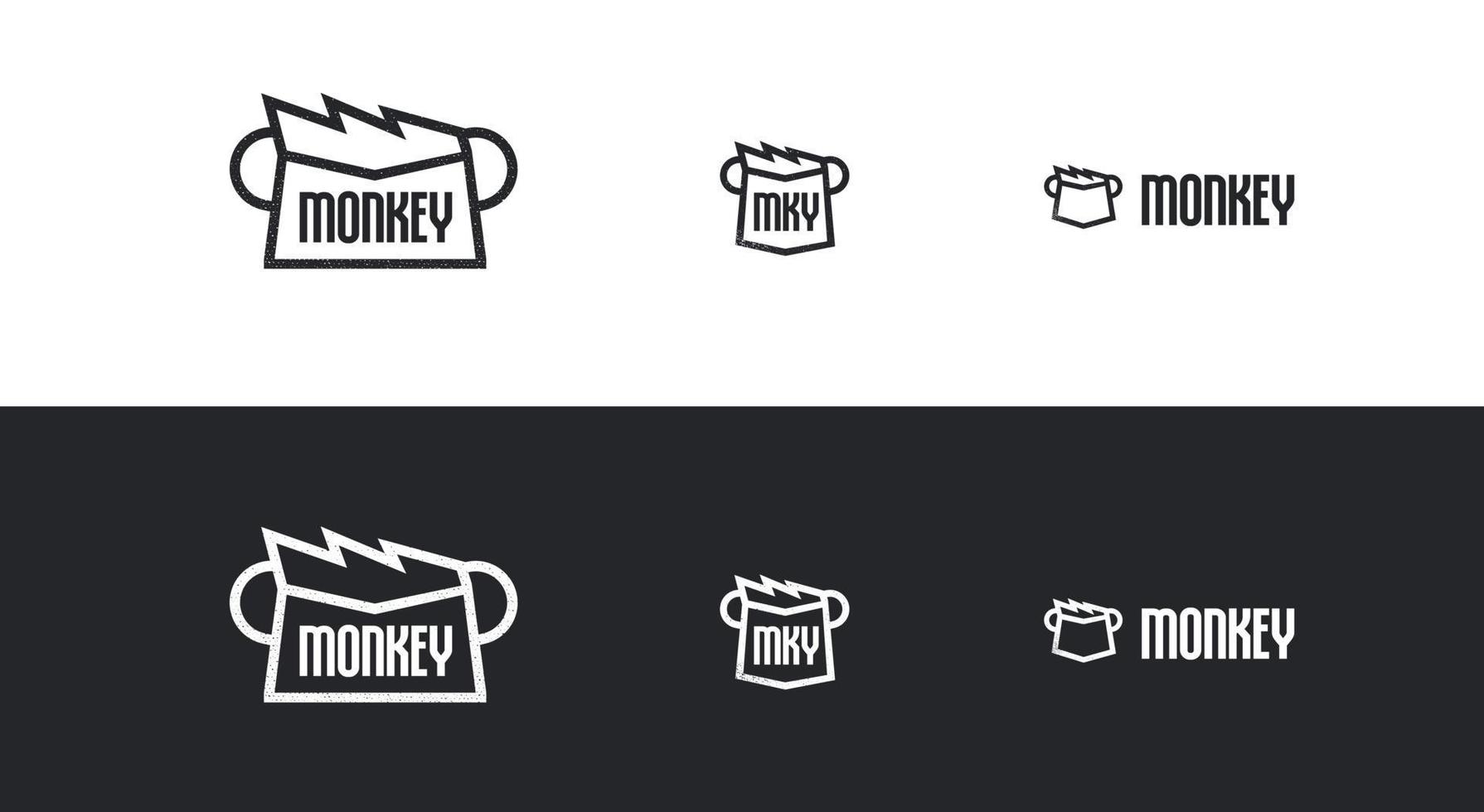 geometric monkey logo concept vector