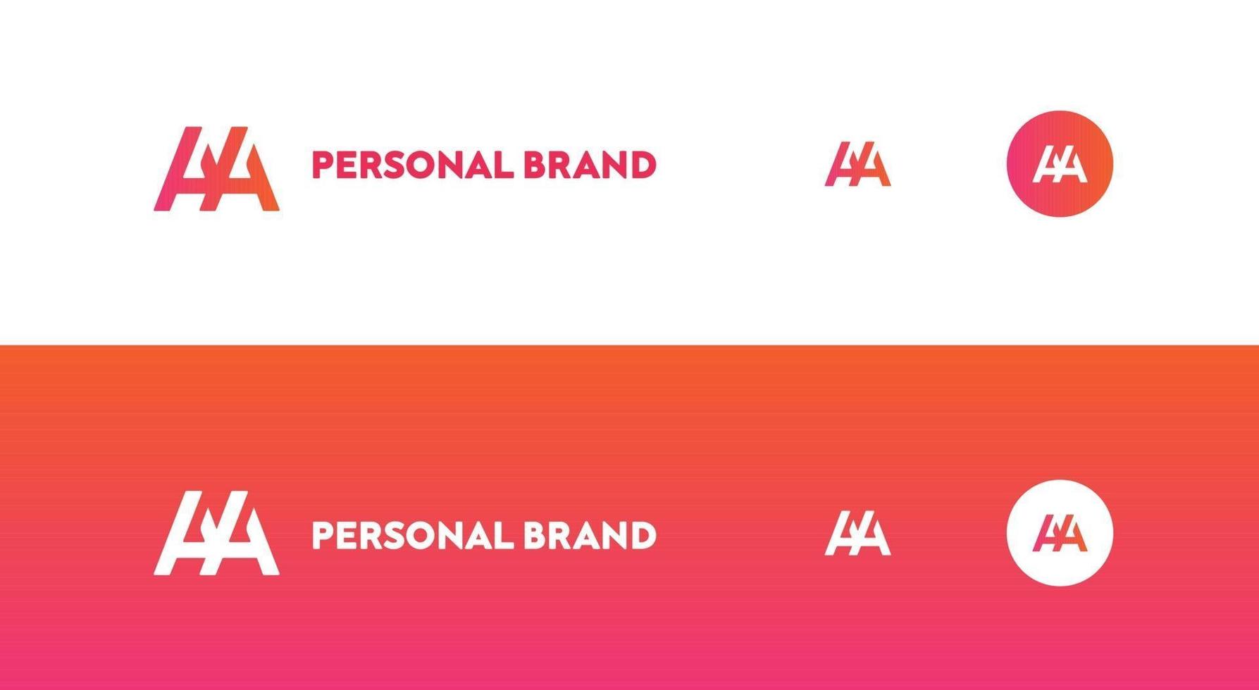 monograma aa concepto de logotipo de marca personal vector