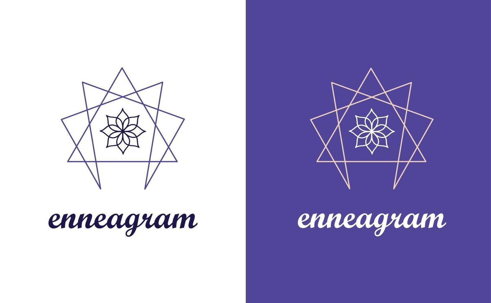 concepto de logotipo mandala y eneagrama vector