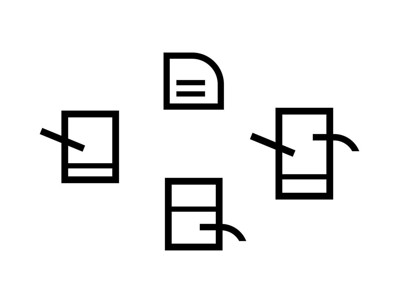 iconos geométricos abstractos - imprenta impresión vector