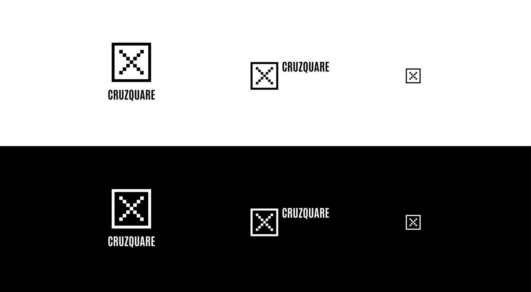 cruzquare square logo concept minimal pixel art vector