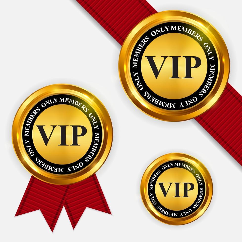 Vector VIP Members Only Gold Sign, Label Template