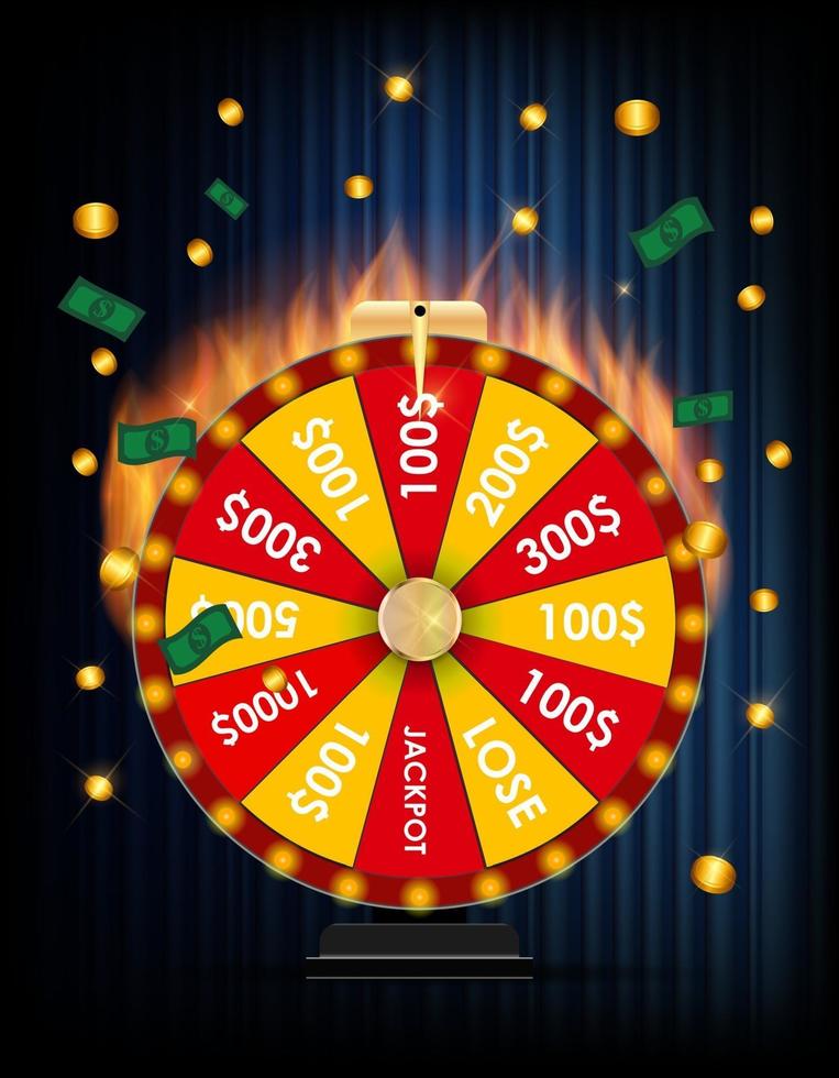 Wheel of Fortune, Lucky Icon with Place for Text. Vector Illustration