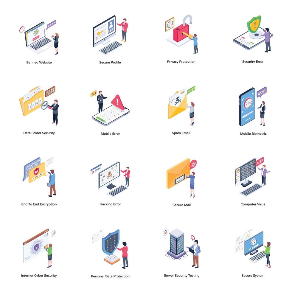 Set of Cybersecurity vector