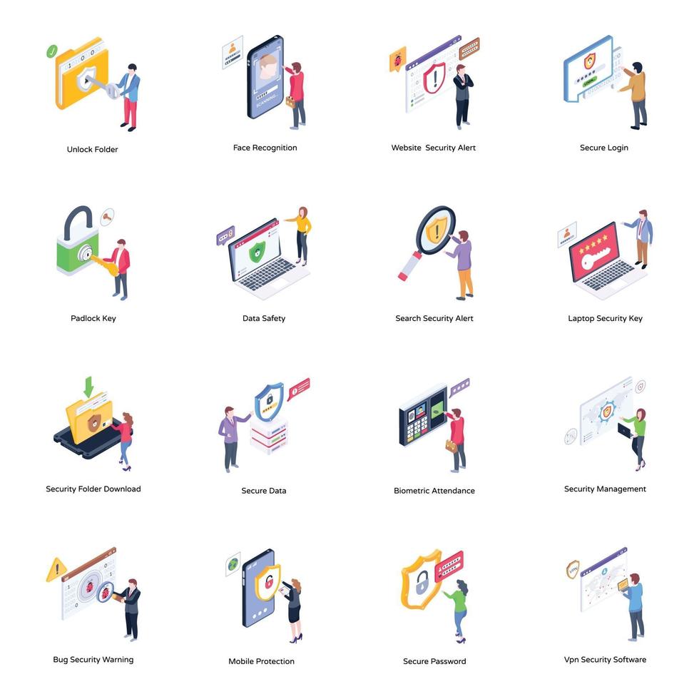 Set of Cyber Protection vector