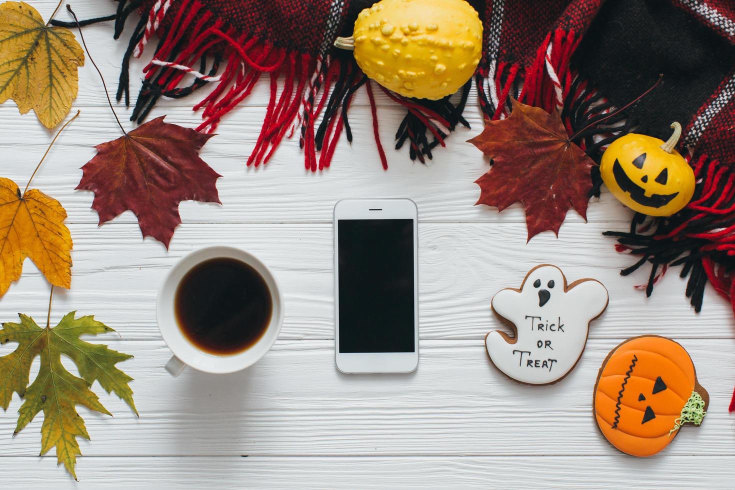 Mummy, bat, pumpkin, ghost, black cat cookies for Halloween photo