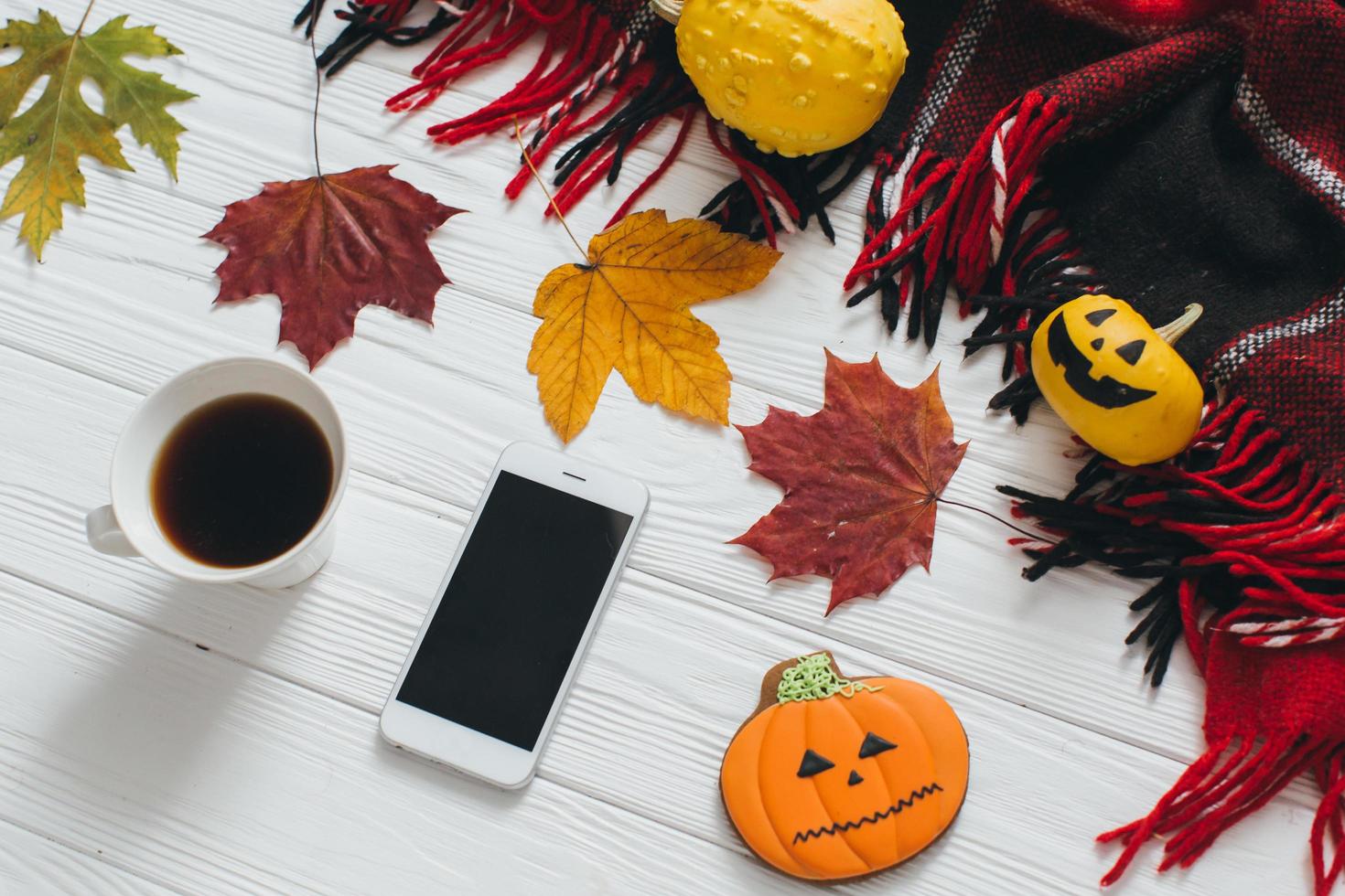 Leaf, pumpkin, plaid and gingerbread photo