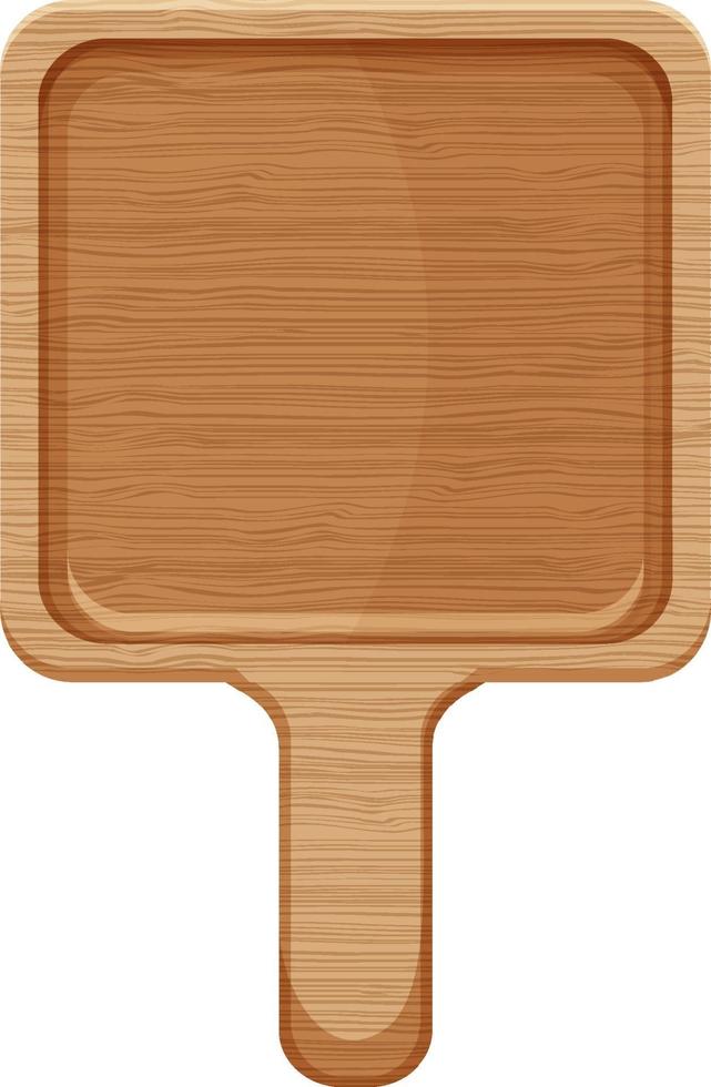 Wooden cutting board or plate in cartoon style isolated vector