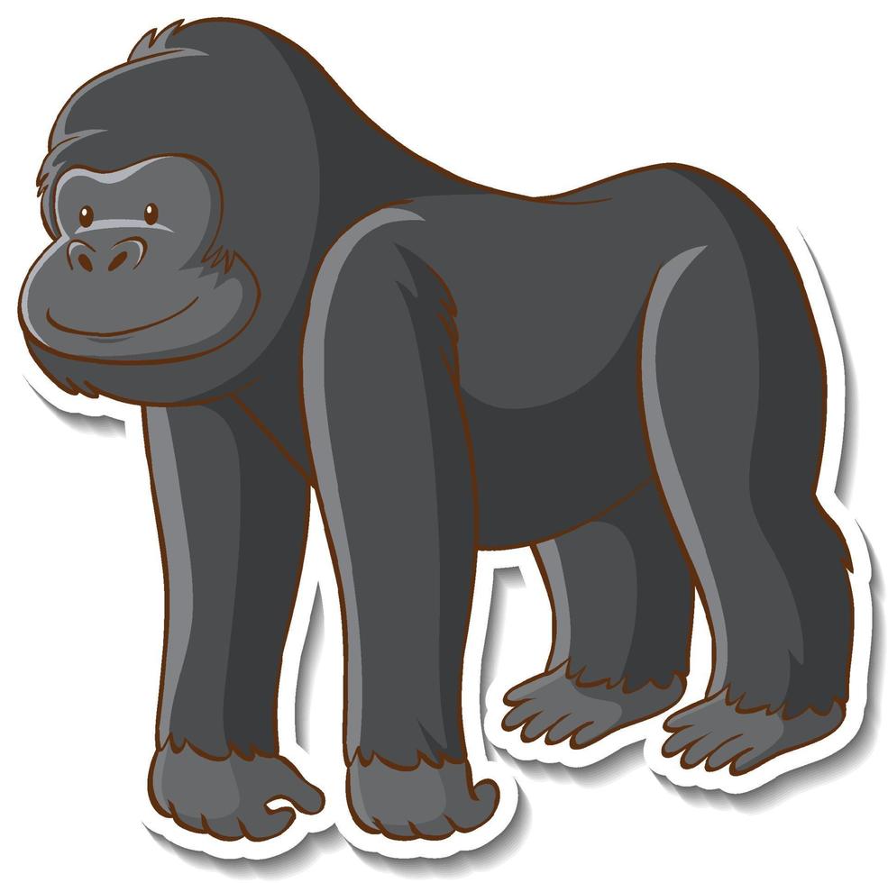 Sticker design with a gorilla isolated vector