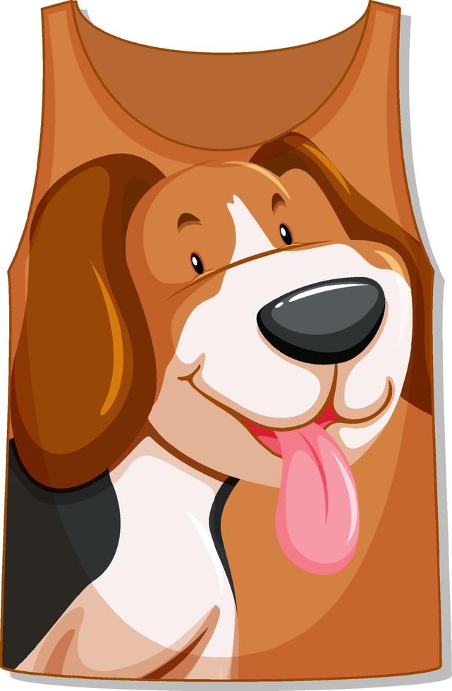 camiseta sin mangas con estampado de perro lindo vector