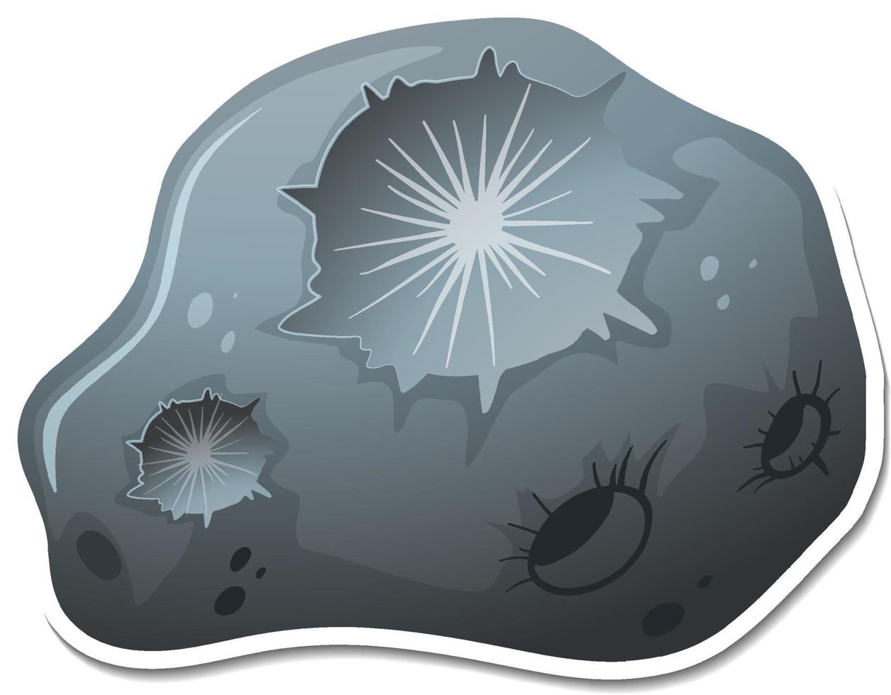 Sticker template with meteorite isolated vector